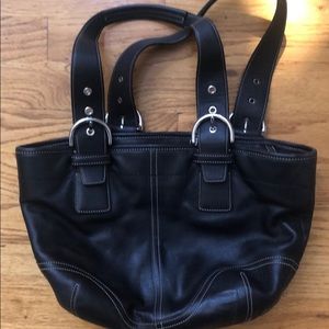 Coach black leather purse